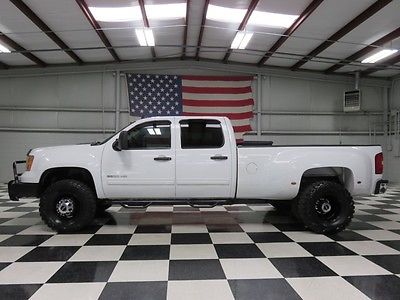 GMC : Sierra 3500 SLE 4x4 Diesel Dually White CrewCab Duramax Diesel Allison Warranty Financing Leather Lifted 35 Tires