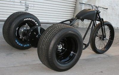 Custom Built Motorcycles : Bobber MMW OG DRAG STYLE   SOFTAIL  TRIKE WITH 23 FRONT AND FAT BACK TIRES