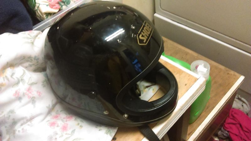 used shoei motorcycle helmet black size medium, 1