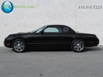 Ford : Thunderbird Premium 2 owners hardtop power soft top leather seats 6 cd polished wheels triple black