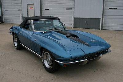 Chevrolet : Corvette STINGRAY 1965 corvette s matching 300 hp 4 speed telescopic nassau blue on white