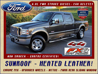 Ford : F-250 Lariat Crew Cab 4x4 FX4 Off Road - SUNROOF! CHROME PKG-HEATED LEATHER-UPGRADED WHEELS-NITTO TIRES-PWR REAR SLIDER-EGR DELETE