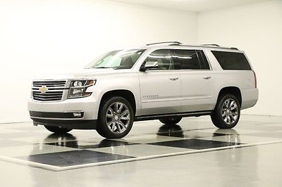 Chevrolet : Suburban 4X4 LTZ DVD Sunroof GPS Leather Silver Ice Metallic 4WD Like New Used Navigation Heated Cooled Seats 2014 14 15 Player 7 Passenger SUV
