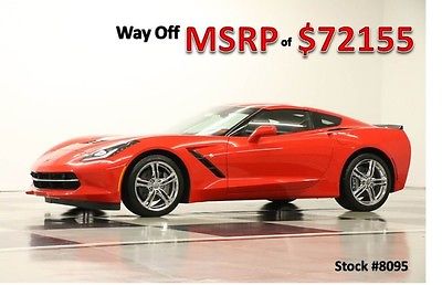 Chevrolet : Corvette MSRP$72155 3LT Navigation Leather Camera 6.2L Red Coupe New GPS Heated Cooled Adrenaline Seats Head Up Automatic 14 2015 15 16 Torch V8