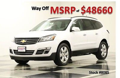 Chevrolet : Traverse MSRP$48660 AWD LTZ DVD Sunroof GPS White Leather New Navigation Gray Heated Cooled Seats Player Camera 2015 15 16 7 Passenger SUV