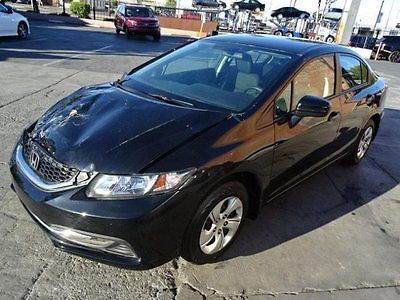 Honda : Civic LX CVT 2015 honda civic lx cvt wrecked salvage fixer only 21 k miles back up camera