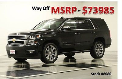 Chevrolet : Tahoe MSRP$73985 4X4 LTZ DVD Leather Sunroof GPS Black 4WD New Navigation Heated Seats Player 14 15 Rear Camera Captains Chairs 7 Passenger
