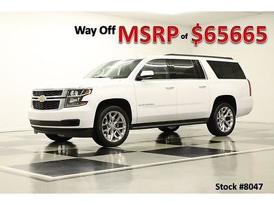 Chevrolet : Suburban MSRP$65665 4X4 2 DVD SCREENS Leather Sunroof GPS White New Navigation Heated Seats Player Camera 14 15 16 Black 22 Inch Wheels 4WD LT