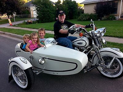 Harley-Davidson : Touring 1997 harley davidson heritage springer flsts sidecar white blue