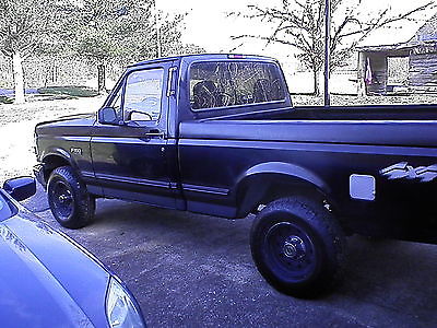 Ford : F-150 XLT Standard Cab Pickup 2-Door 1996 ford f 150 xlt 4 x 4 v 8 5.0 blacked out am fm dvd cd player radar detector