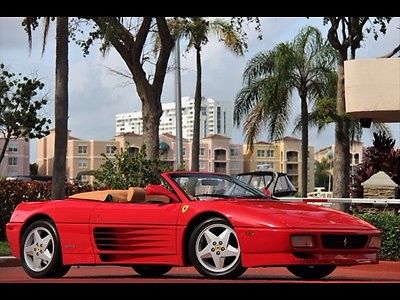 Ferrari : 348 Spider RED ONLY 28K MILES $576.00 A MONTH 1995 SERVICED TAN LEATHER CONVERTIBLE