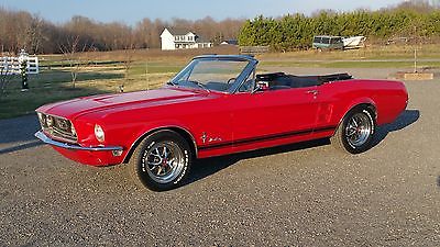 Ford : Mustang Convertible 1967 ford mustang convertible 289 automatic red black ps pwr top