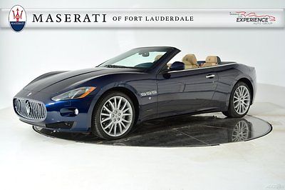 Maserati : Gran Turismo GranTurismo Convertible Certified Pre-Owned CPO Wenge Wood Leather Piping Stitching Trident Shift Paddles Titanium Calipers Navy