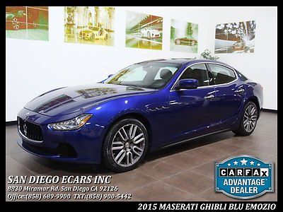 Maserati : Ghibli Base Sedan 4-Door 2015 maserati ghibli blue emozio apollo wheels 4 k miles 72 k msrp