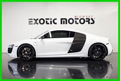 Audi : R8 5.2 2011 audi r 8 v 10 manual trans ibis white carbon larini evoms hre stunning