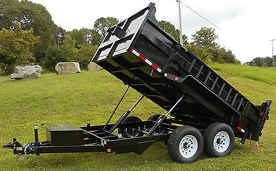 New 2016 Quality 7 x 12 12,000  Dump Equipment  Trailer with Ramps