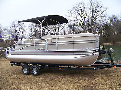 NEW LOWE SS210 PONTOON WITH MERCURY 90 COMMAND THRUST AND TRAILER
