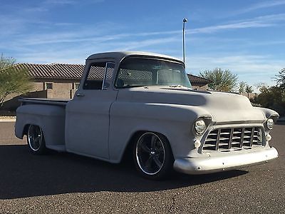 Chevrolet : Other Pickups 1955 55 chevy truck shop truck rat rod big window 2 nd sieres twin turbo slammed