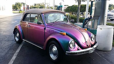 Volkswagen : Beetle - Classic CONVERTIBLE 1970 hippie big convertible 4000 house of color paint must see chameleon bid