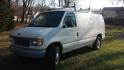 Ford : E-Series Van 3 door with side slider White Ford E350 1 ton Econoline work van Powerstroke 7.3 Diesel not rusted out