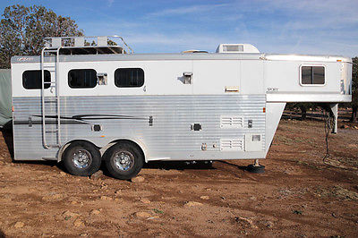 exiss 3 horse slant trailer, weekender pkg, goose neck