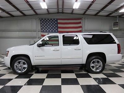 Chevrolet : Suburban LT 4x4 LTZ White 5.3L Warranty Financing Leather Chrome 20's New Tires 3rd Row Loaded Clean