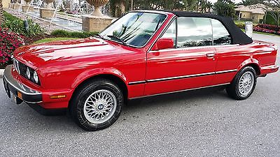 BMW : 3-Series Base Convertible 2-Door 1987 1988 1989 bmw 325 i 325 ic convertible cabriolet red black 3 series restored