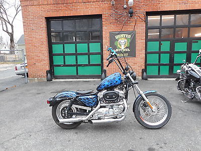 Harley-Davidson : Sportster 2001 harley davidson xl 883 sportster bobber 16 inch apes flamed paint kool