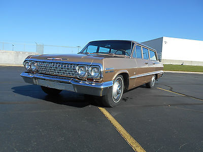 Chevrolet : Impala 1 OWNER,SURVIVOR, 9 PASSENGER WAGON, BARN FIND 1963 chevrolet impala 9 passenger wagon 1 owner sorvivor 69 478 way kool wagon