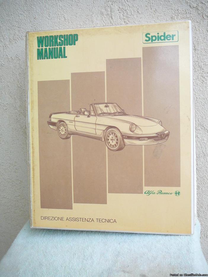 ALFA ROMEO –  1985  Spider, Veloce, Graduate  Workshop Manual