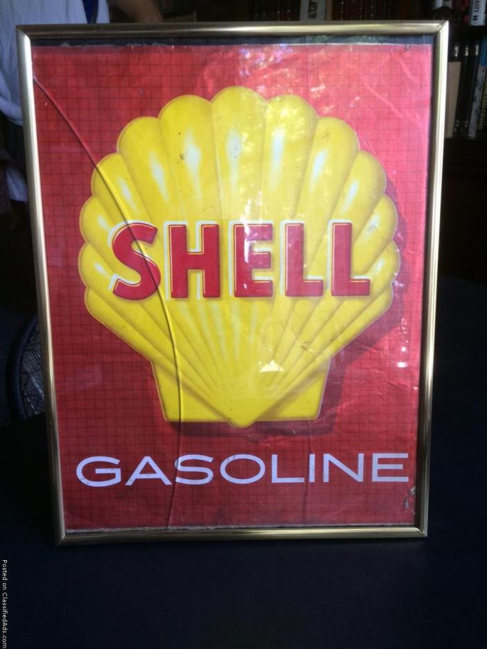 Shell gasoline sign in frame