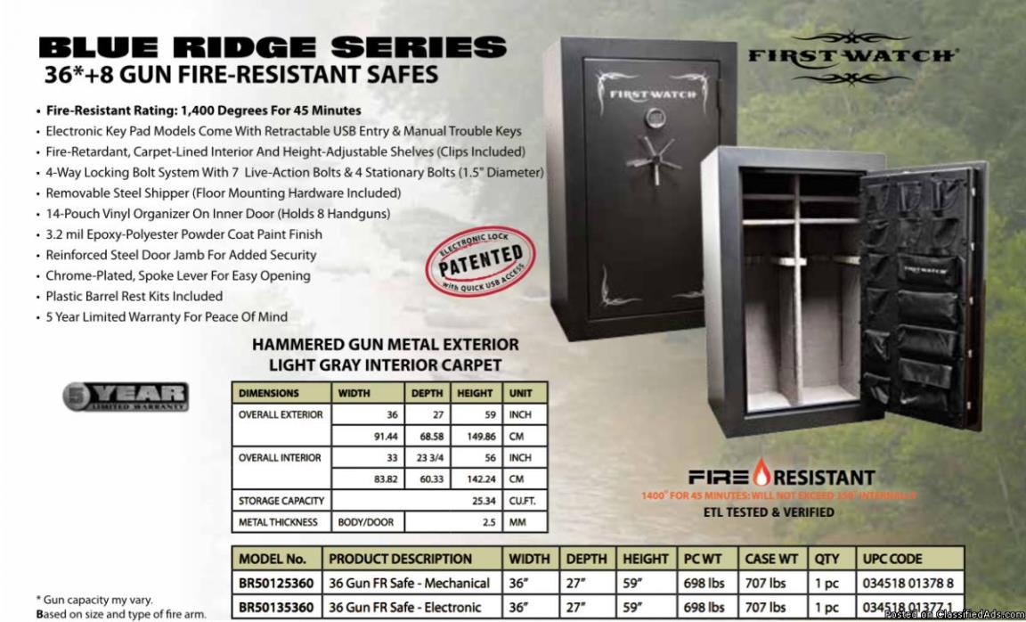 Homak Steel Gun Cabinet - Ammo Storage Locker - Homak First Watch Blue Ridge..., 1