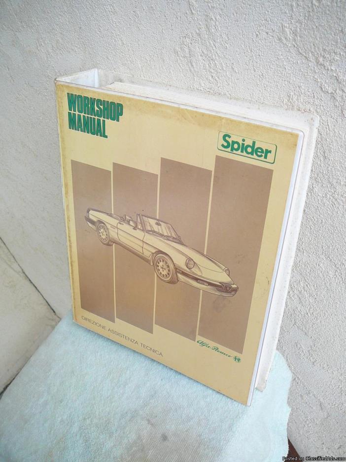 ALFA ROMEO –  1985  Spider, Veloce, Graduate  Workshop Manual, 1