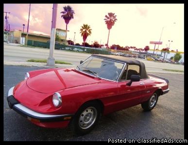 1986 Alfa Romeo Spider-Red Stock KY173NB3026AM
