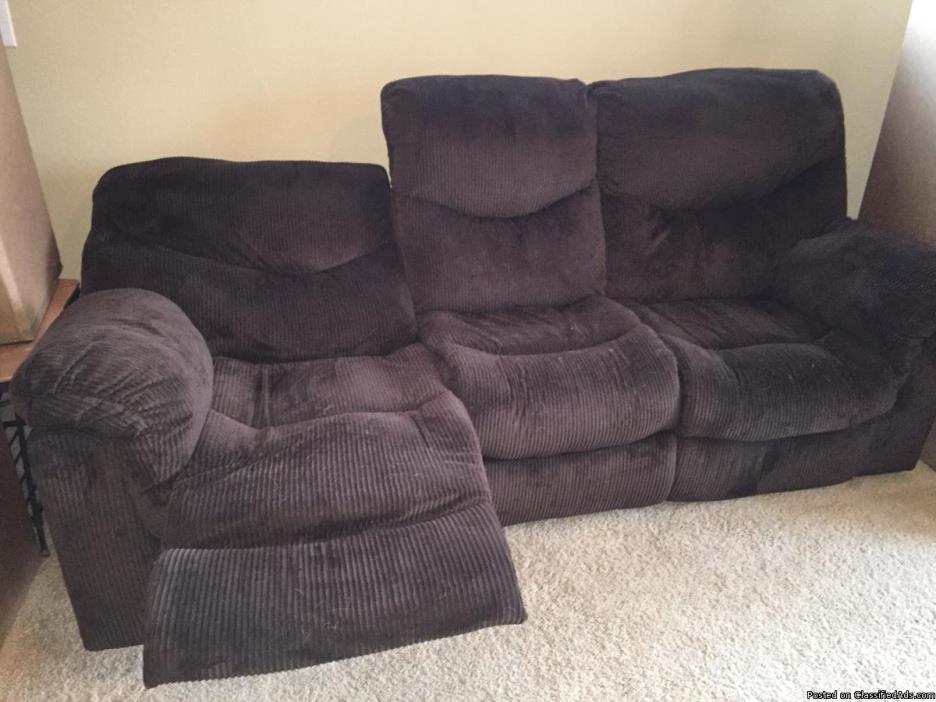 Power double recliner couch