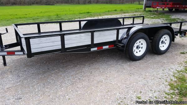 New 16ft Utility Trailer w/ 3500lb Axles & Channel Frame
