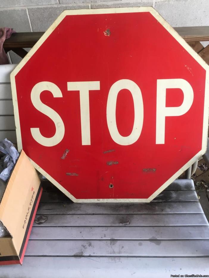 FS: Stop Sign (large metal) any sign collectors out there?, 1