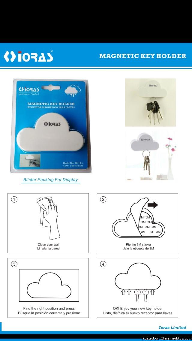 New Hot Original Cloud Shape Magnetic Keychain Key holder Fashion Creative..., 2