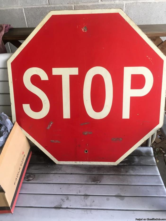 FS: Stop Sign (large metal) any sign collectors out there?, 0