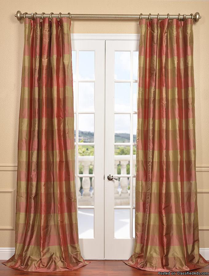Derby Silk Plaid Curtain, 0