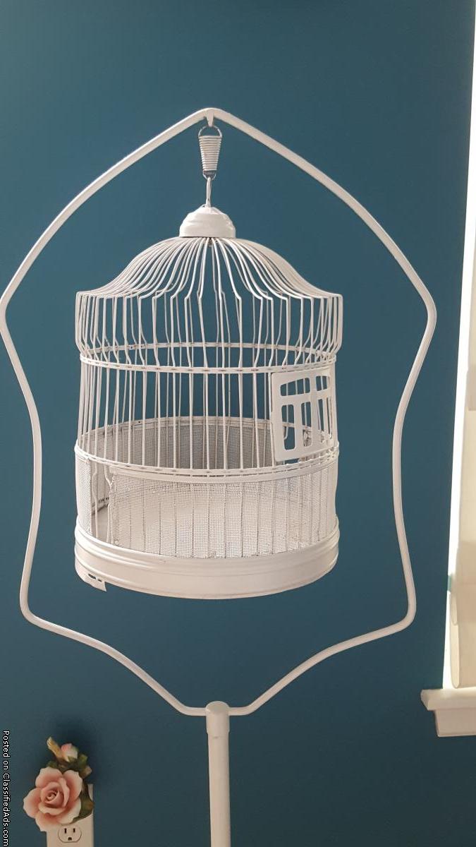 Antique Bird Cage with Stand, 1