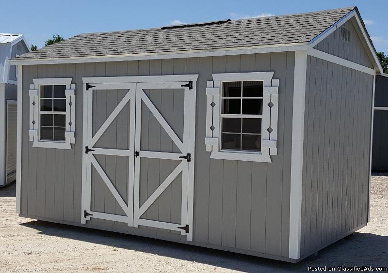 Side Utility 10'x16' Portable Storage Shed, Garden Shed, 1