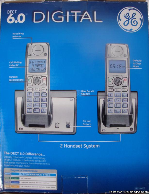 GE Phone system, 2 handset 6.0 digital., 1