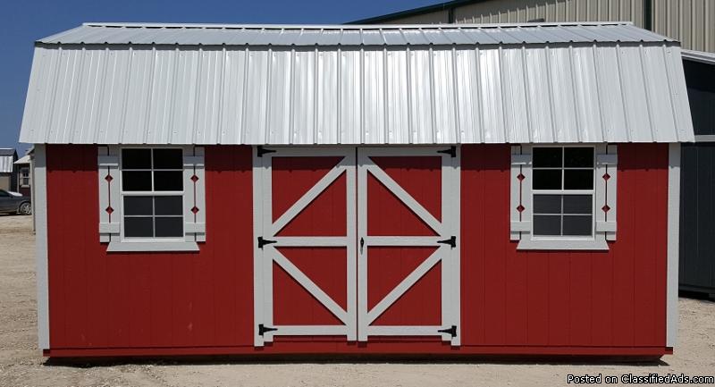 Barn Red and White 12'x20' Side Lofted Storage Shed