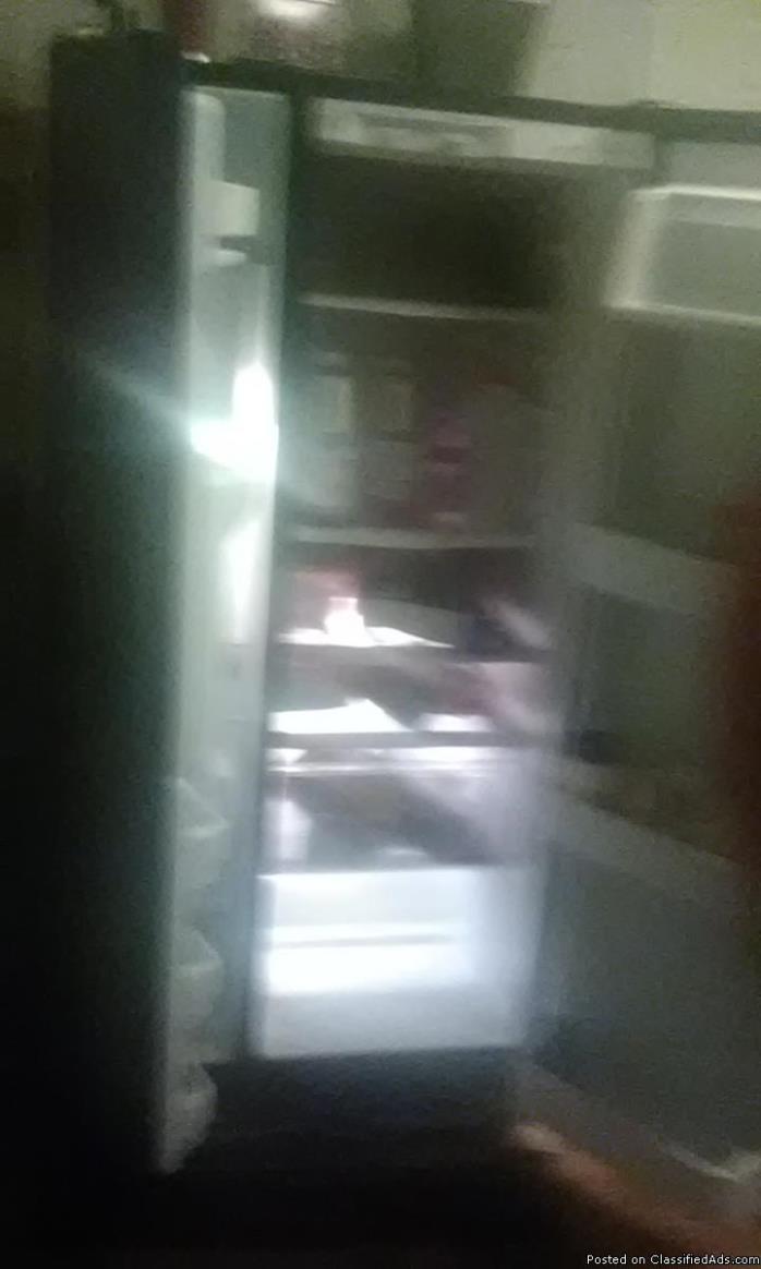 black side by side refrigerator, 1