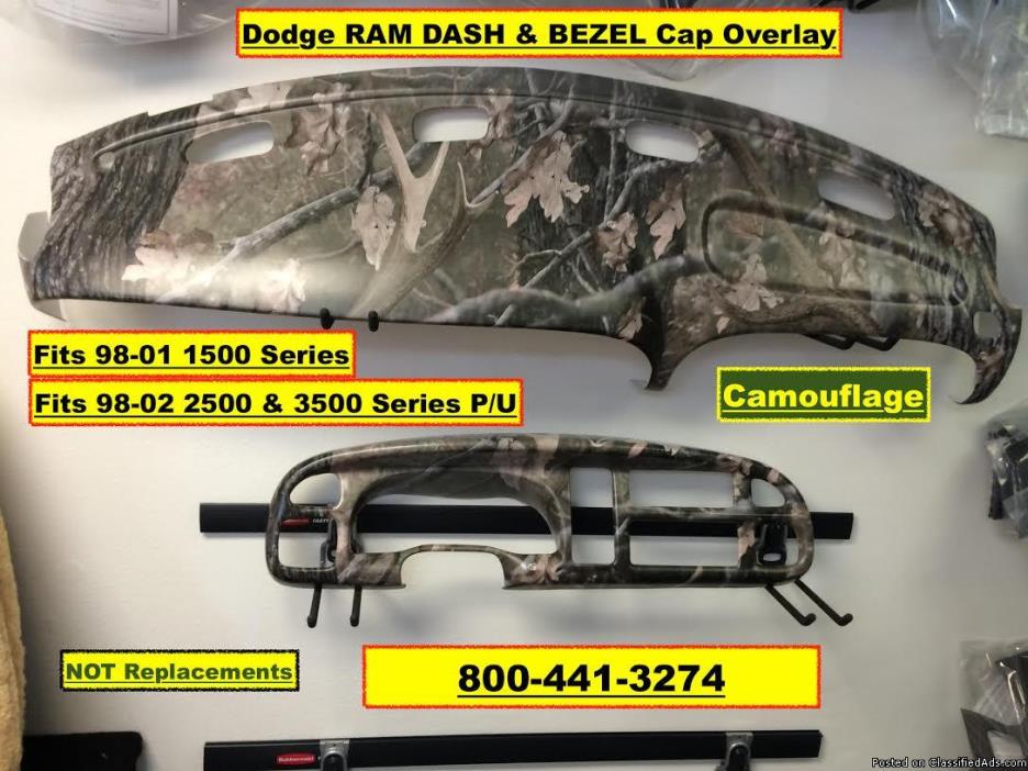 Camouflage Dodge RAM DASH & Bezel Cap Overlay, 0