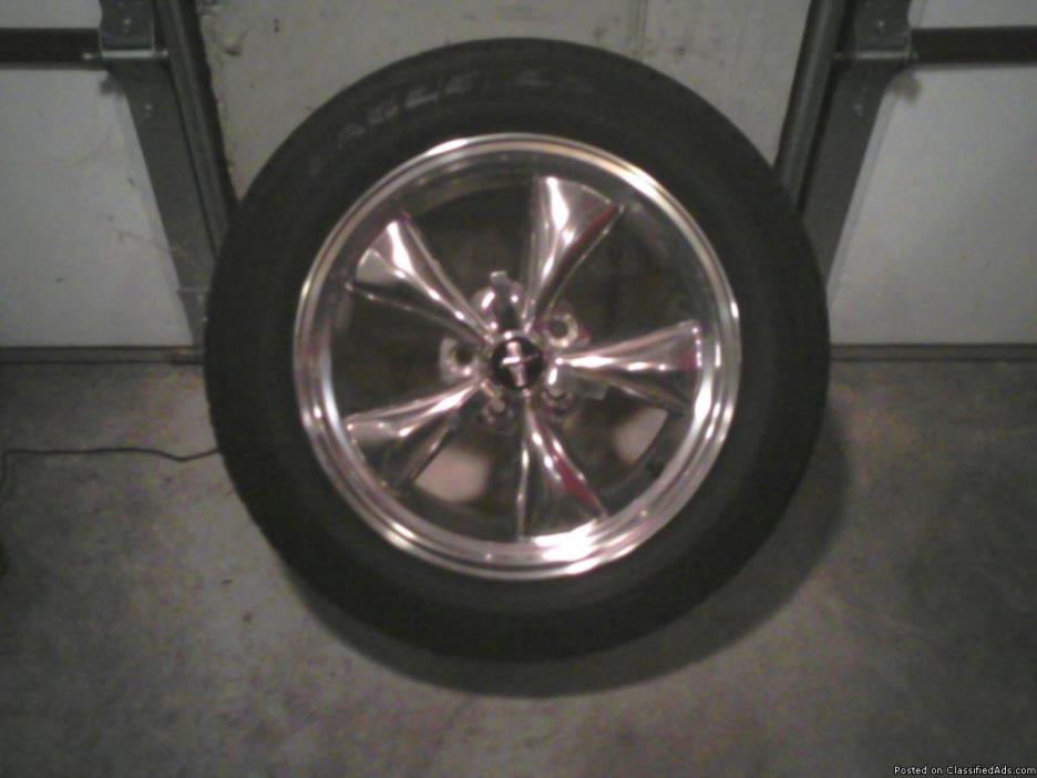 Mustang Wheels chrome and tires 6000 miles on summer only, 1