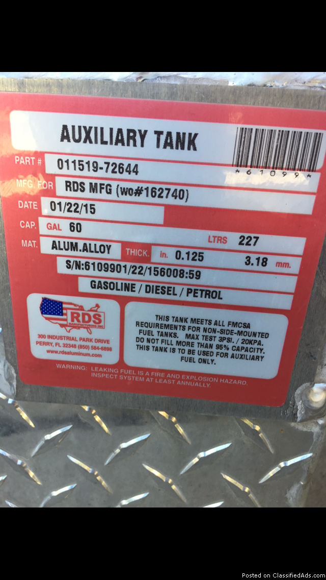 60 gallon alum-alloy fuel tank with tool box, 2