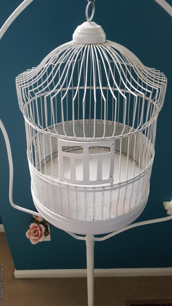 Antique Bird Cage with Stand, 2