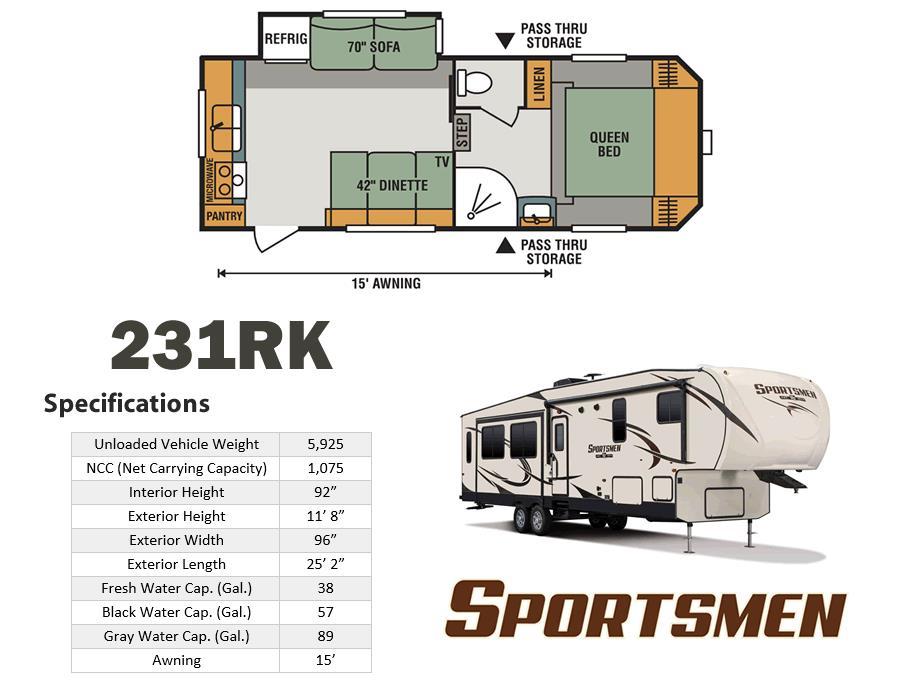 2017 K-Z Sportsmen 231RK